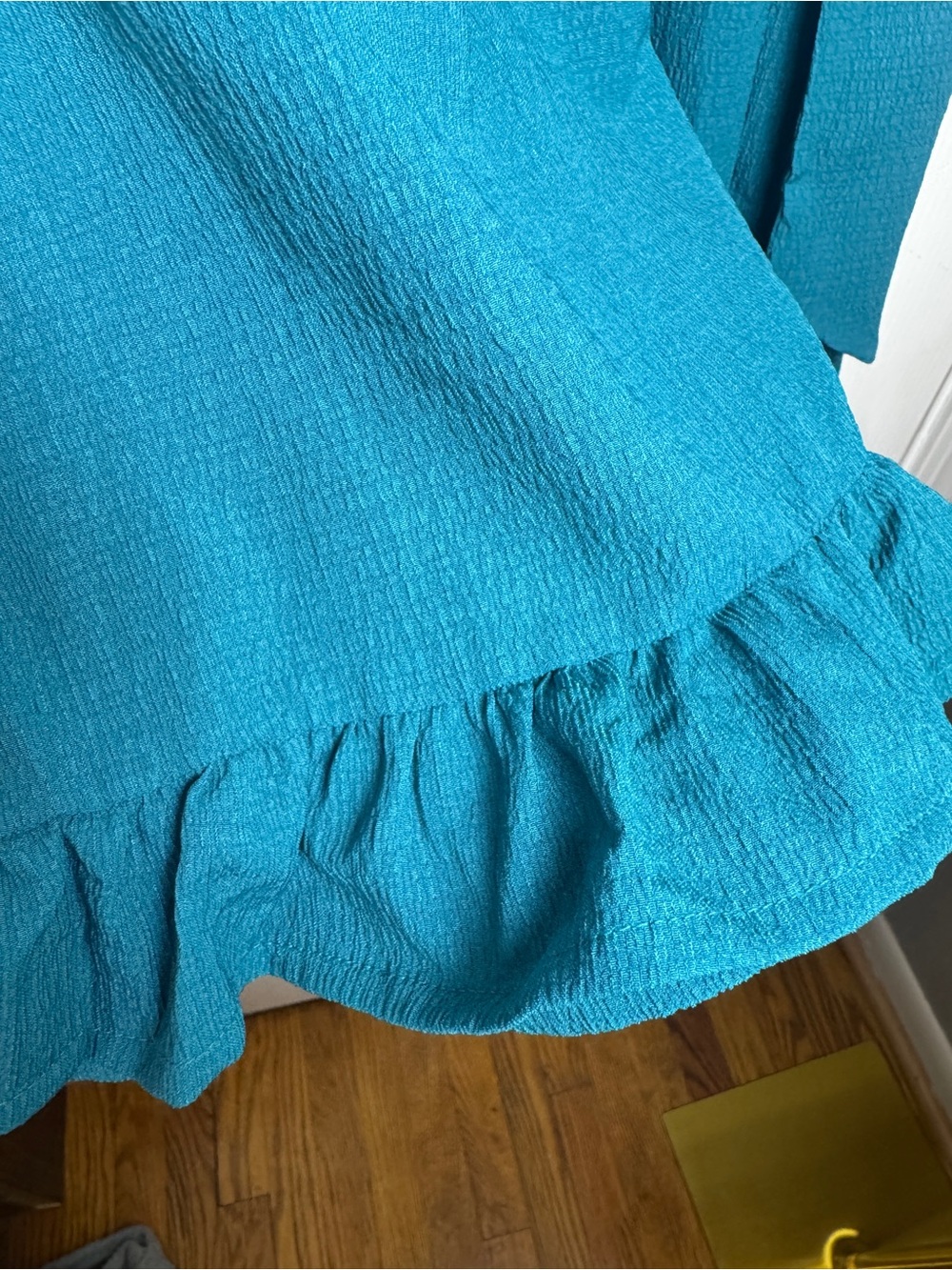 VENUS Teal Ruffle-Sleeve V-Neck  Romper Size 12 Stretch - Picture 5 of 14
